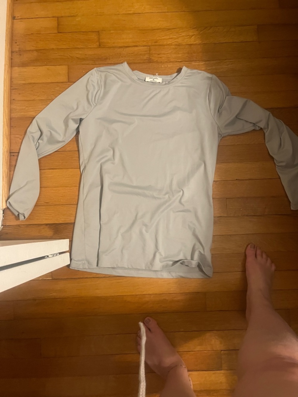 Zenana Outfitters Light Gray Long Sleeve Tee